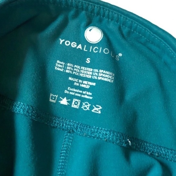 Yogalicious Women’s Mesh Panel Color Block Leggings - Picture 4 of 5